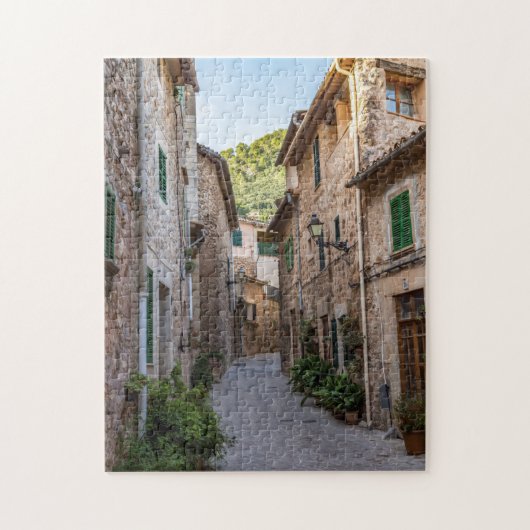 Schmale Straße im Dorf Valldemossa - Mallorca Puzzle (Vertikal)