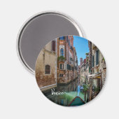 Schmale Straße mit Kanal in Venedig Magnet (Vorderseite/Rückseite)