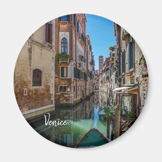 Schmale Straße mit Kanal in Venedig Magnet (Vorne)