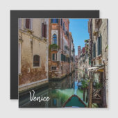 Schmale Straße mit Kanal in Venedig Magnetkarte (Vorne/Hinten)