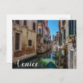 Schmale Straße mit Kanal in Venedig Postkarte (Vorne/Hinten)