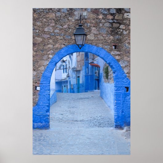 Schmale Straße von Chefchaouen Poster (Vorne)