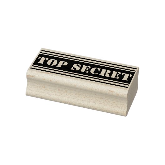 Schmale Streifen weiß + Meldung: TOP SECRET Gummistempel (Stempel)