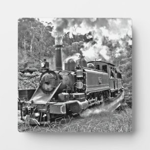 Schmaler Gage Steam Train Puffing Motor Fotoplatte