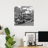 Schmaler Gage Steam Train Puffing Motor Poster (Heimbüro)