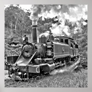 Schmaler Gage Steam Train Puffing Motor Poster