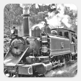 Schmaler Gage Steam Train Puffing Motor Quadratischer Aufkleber