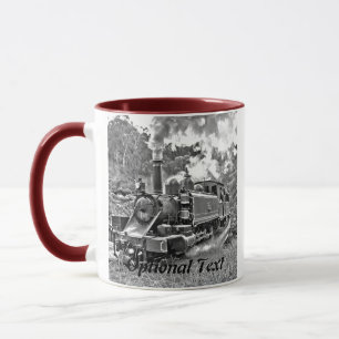 Schmaler Gage Steam Train Puffing Motor Tasse