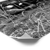 Schmaler Zahnradzug Schwarz/Weiß Poster (Ecke)