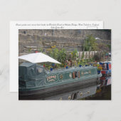 Schmales Boot und Garten mit Blumen Postkarte (Vorne/Hinten)