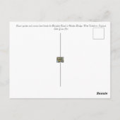 Schmales Boot und Garten mit Blumen Postkarte (Rückseite)