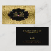 Schmales Goldfolienfeuermuster Visitenkarte (Vorne/Hinten)
