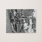 Schmalspur-Dampf-Zug Schwarzweiss Puzzle (Horizontal)