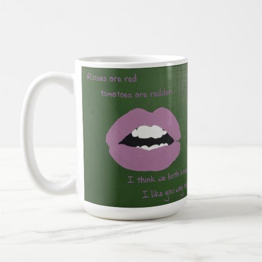 Schmalzige Zeilen für Valentinstag Kaffeetasse (Links)