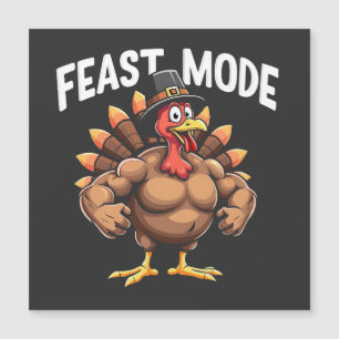 Schmaus-Modus Lustiger Thanksgiving-Truthahn-Fitne Magnetkarte