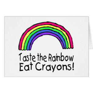 Schmecken Sie den Regenbogen essen Zeichenstifte