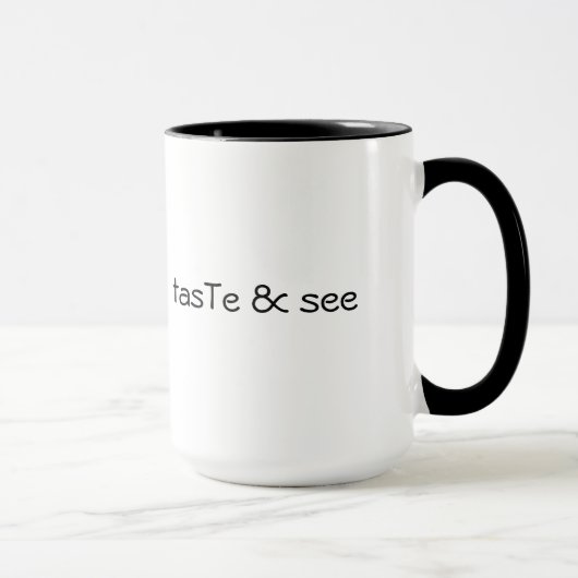 schmecken Sie u. sehen Sie - schwarze Kante-Tasse Tasse (Rechts)