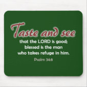 Schmecken Sie und sehen Sie (dunkler Hintergrund) Mousepad (Vorne)