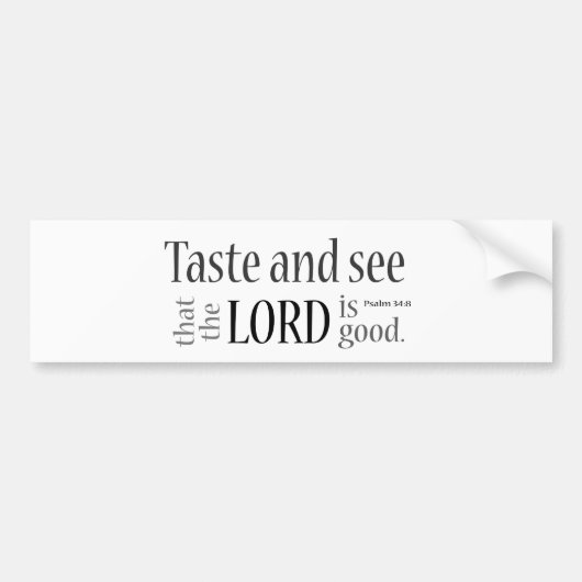 Schmecken Sie und sehen Sie… Psalm-34:8 Autoaufkleber (Vorne)