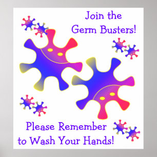 Schmeißen Sie sich an den Germ Busters - waschen S Poster
