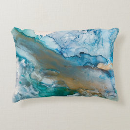 Schmelz Gletscher Alkohol Tinte Abstrakte Malerei Dekokissen