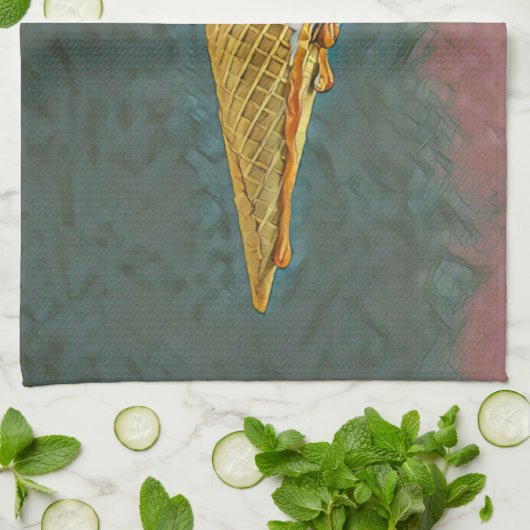 Schmelz-Schokoladeneis Geschirrtuch (Gefaltet)