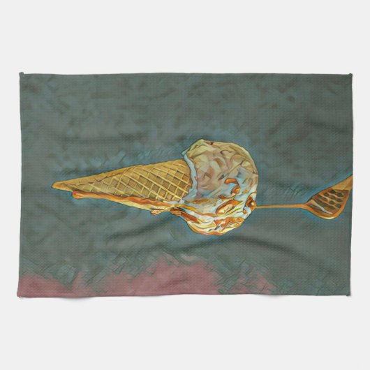 Schmelz-Schokoladeneis Geschirrtuch (Horizontal)