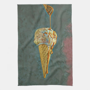 Schmelz-Schokoladeneis Geschirrtuch