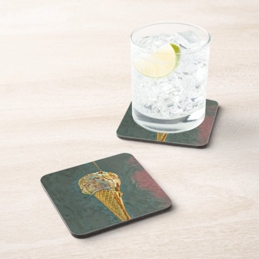 Schmelz-Schokoladeneis Getränkeuntersetzer (Rechte Seite)