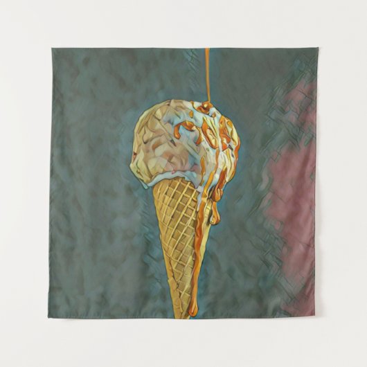 Schmelz-Schokoladeneis Wandteppich (Vorderseite)