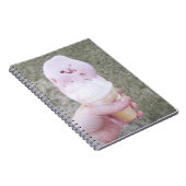 Schmelze Eiscreme im HandNotebook Notizblock (Rechte Seite)