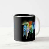 Schmelze farbige, eingefärbte Schädel Zweifarbige Tasse (VorderseiteRechts)