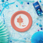 Schmelze Soft Serve Ice Creme Cone Pappteller (Party)