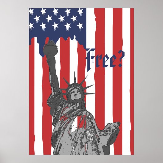Schmelzen der amerikanischen Flaggenstatue der Fre Poster (Vorne)