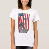 Schmelzen der amerikanischen Flaggenstatue der Fre T-Shirt (Vorderseite)