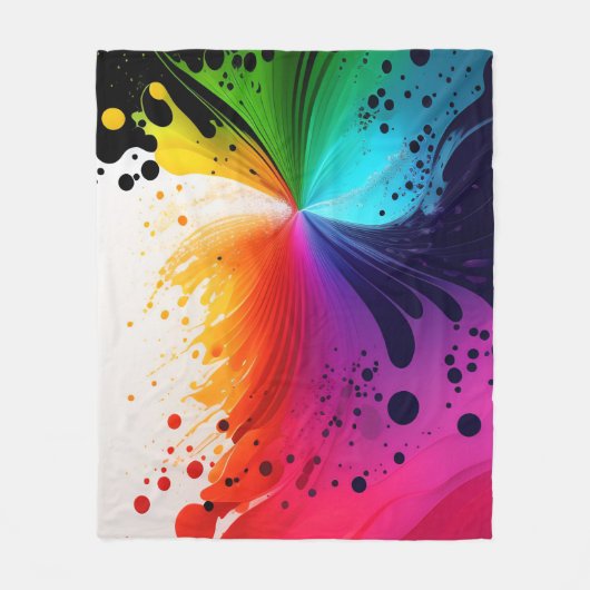 Schmelzen der Farbfarben Wellen 3D abstrakt Fleecedecke (Vorderseite)