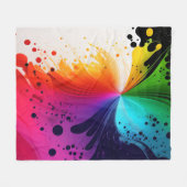 Schmelzen der Farbfarben Wellen 3D abstrakt Fleecedecke (Vorderseite (Horizontal))