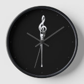 Schmelzen des weißen Treble Clef Black Uhr (Vorderseite)