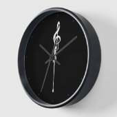 Schmelzen des weißen Treble Clef Black Uhr (Winkel)