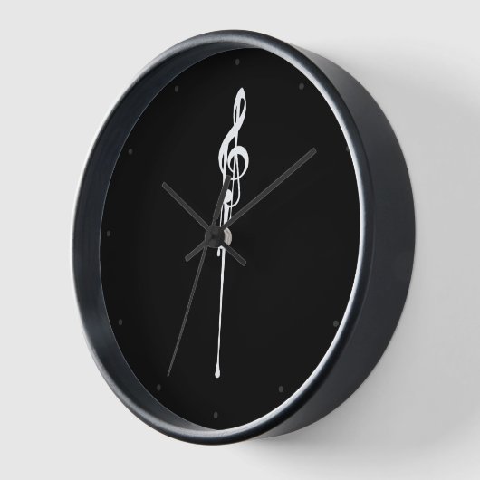Schmelzen des weißen Treble Clef Black Uhr (Winkel)