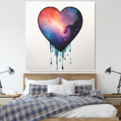 Schmelzen farbiges Herz Leinwanddruck (Insitu (Schlafzimmer))