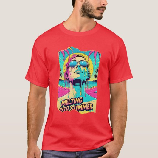 Schmelzen in den Sommer - Trippy Retro Beach Vibes T-Shirt (Vorderseite)