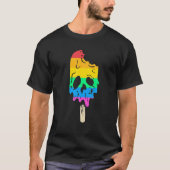 Schmelzen Regenbogeneis Creme Skull Halloween Pops T-Shirt (Vorderseite)