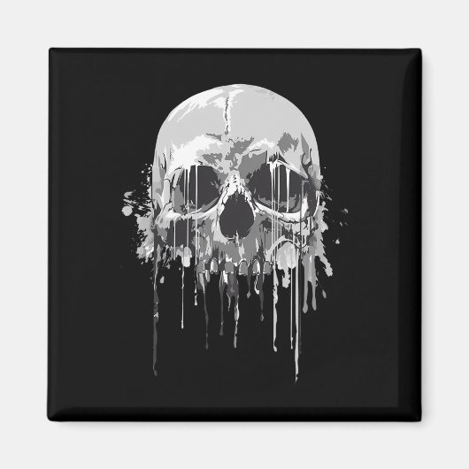 Schmelzen Skeleton Drillen Beängstigende Schädelha Magnet (Vorne)