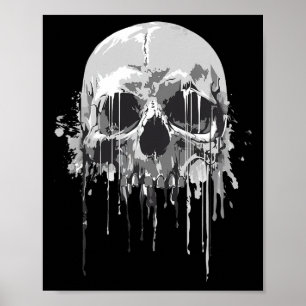 Schmelzen Skeleton Drillen Beängstigende Schädelha Poster