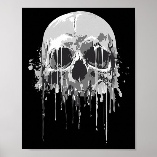 Schmelzen Skeleton Drillen Beängstigende Schädelha Poster (Vorne)