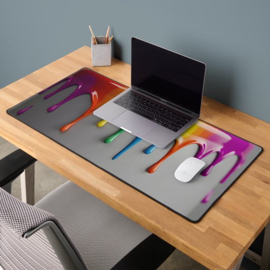 Schmelzen von Regenbogen-Tropfen Schreibtischunterlage (Büro 2)