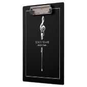 Schmelzen Weiß Treble Clef Klasse Schwarz Klemmbrett (Links)