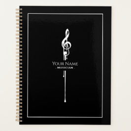 Schmelzen Weiß Treble Clef Klasse Schwarz Planer