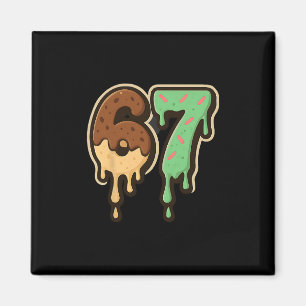 Schmelzende 67 Dessert-Stil Eis-Drip-Nummer-Kunst Magnet